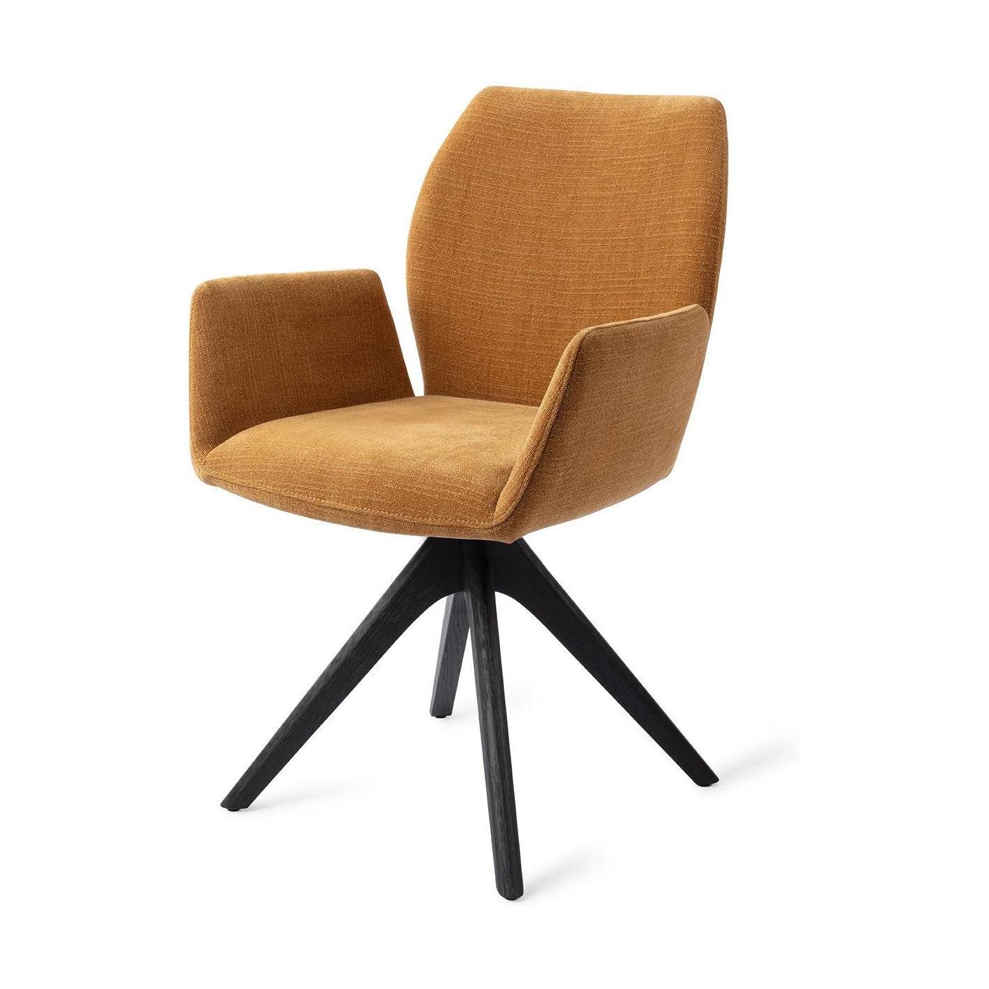 Jesper Home Misaki eetkamerstoel Honey Harvest revolve oak black