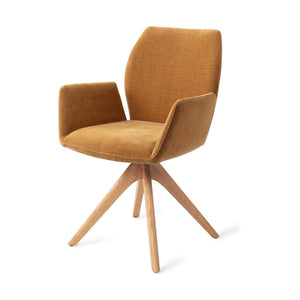 Jesper Home Misaki eetkamerstoel Honey Harvest revolve oak natural