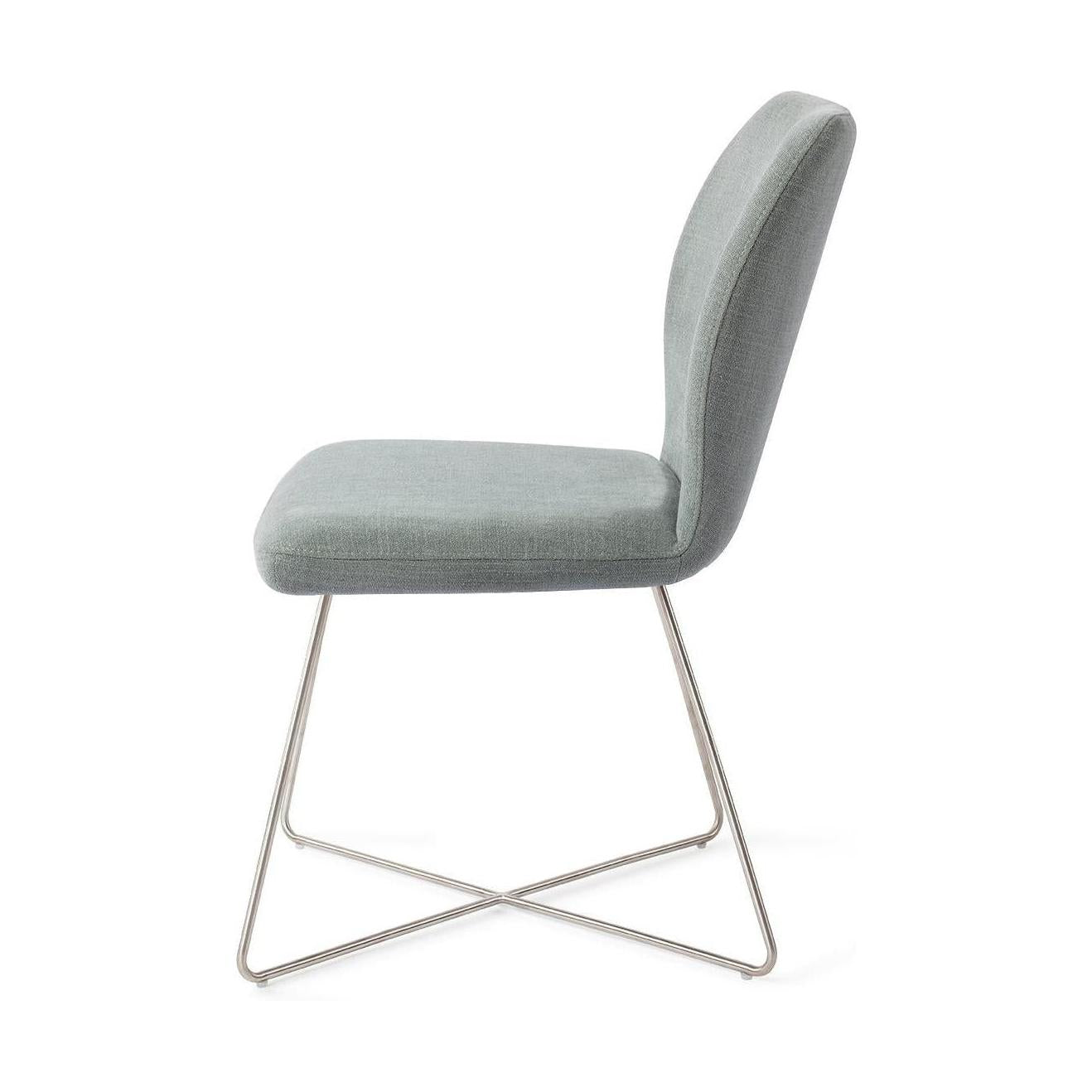 Jesper Home Ikata eetkamerstoel Breezy Blue cross steel