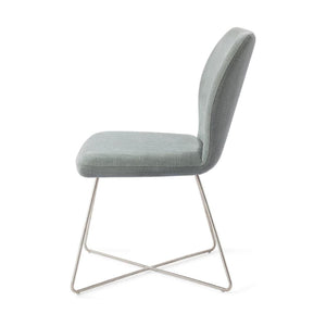 Jesper Home Ikata eetkamerstoel Breezy Blue cross steel
