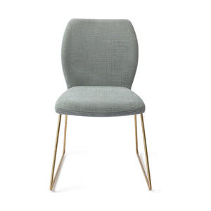 Jesper Home Ikata eetkamerstoel Breezy Blue slide gold