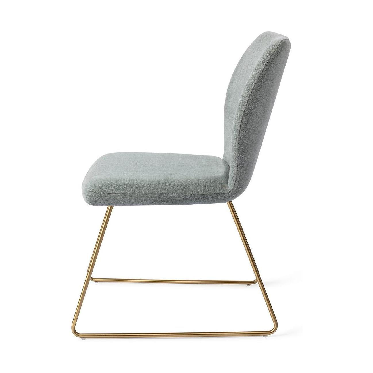 Jesper Home Ikata eetkamerstoel Breezy Blue slide gold