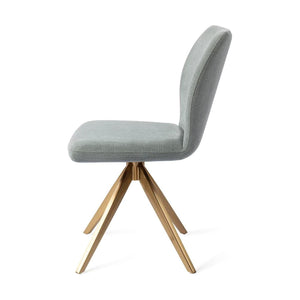 Jesper Home Ikata eetkamerstoel Breezy Blue turn gold