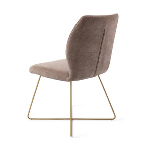 Jesper Home Ikata eetkamerstoel Mocha Mist cross gold