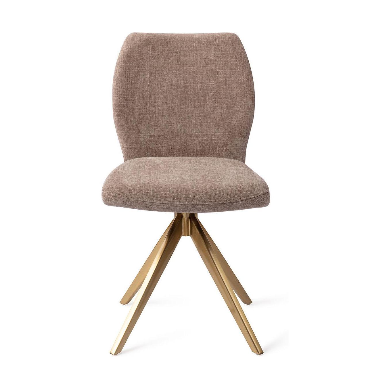 Jesper Home Ikata eetkamerstoel Mocha Mist turn gold