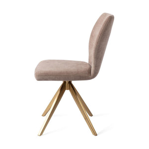 Jesper Home Ikata eetkamerstoel Mocha Mist turn gold