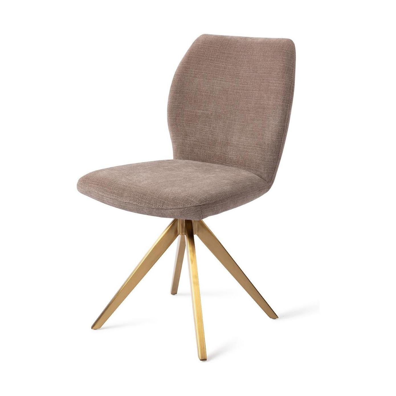 Jesper Home Ikata eetkamerstoel Mocha Mist turn gold