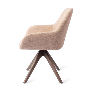 Jesper Home Kushi eetkamerstoel Flax Relax revolve oak walnut