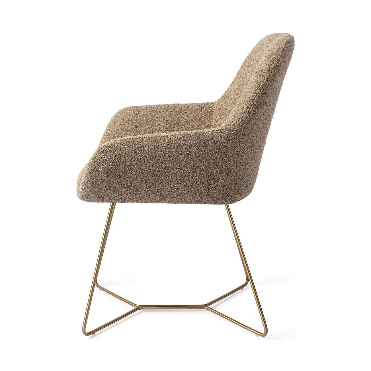 Jesper Home Kushi eetkamerstoel Moss Meadow beehive gold