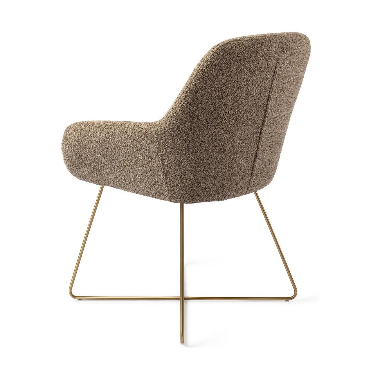 Jesper Home Kushi eetkamerstoel Moss Meadow cross gold