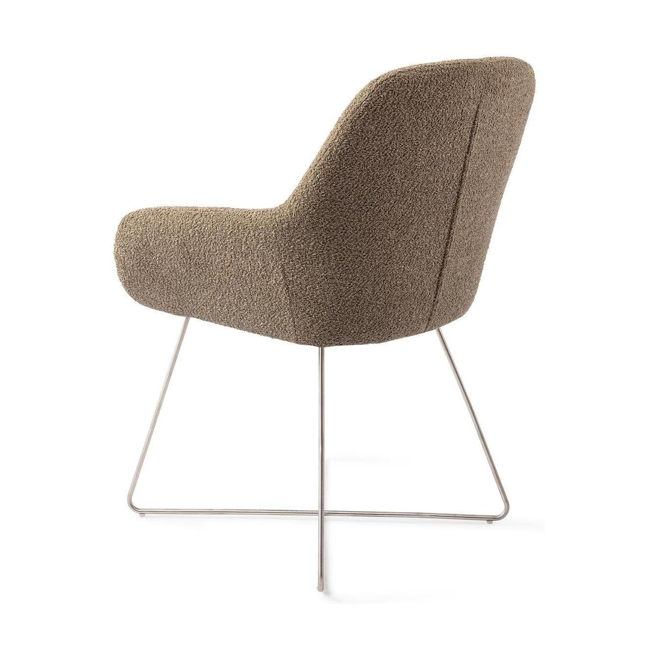 Jesper Home Kushi eetkamerstoel Moss Meadow cross steel