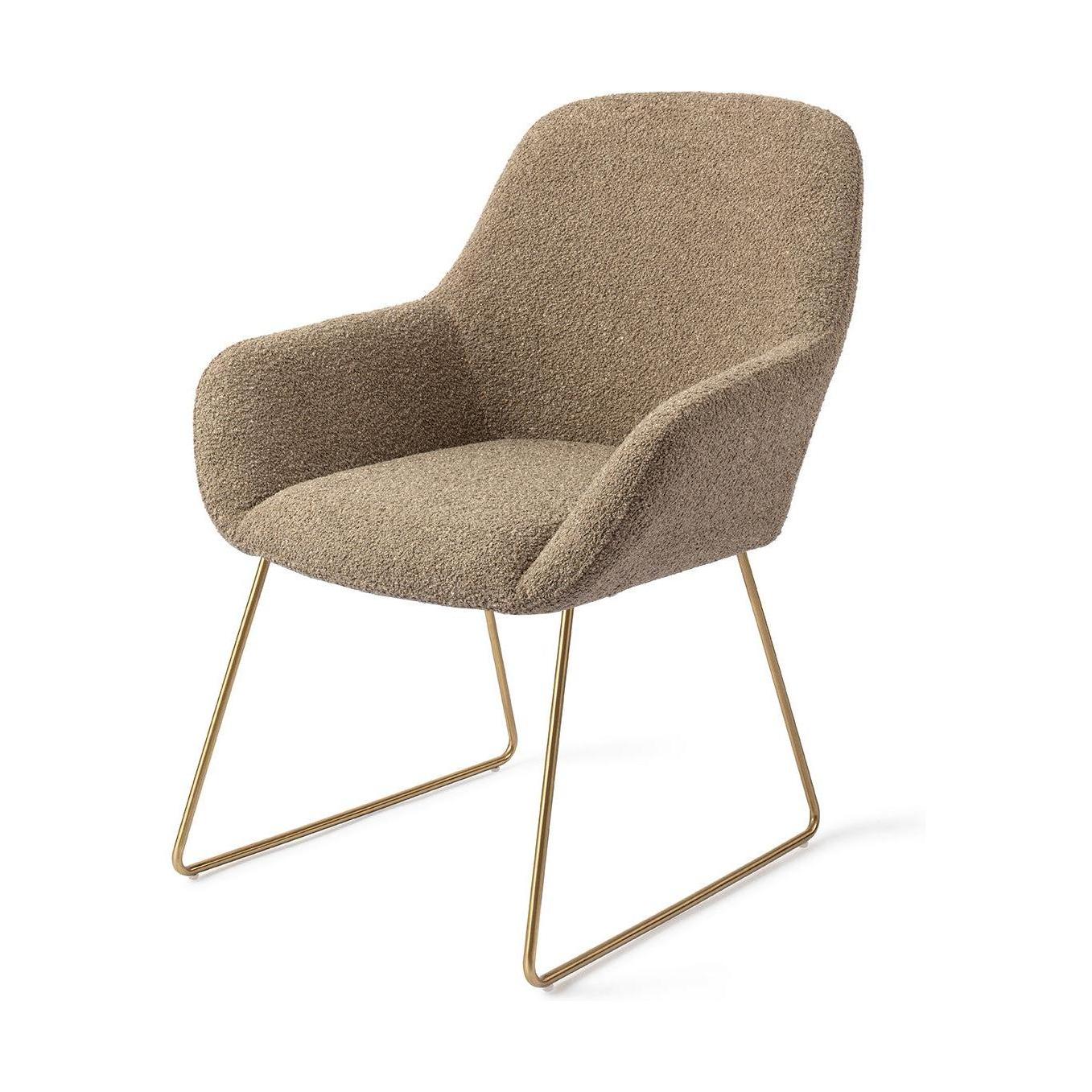 Jesper Home Kushi eetkamerstoel Moss Meadow slide gold