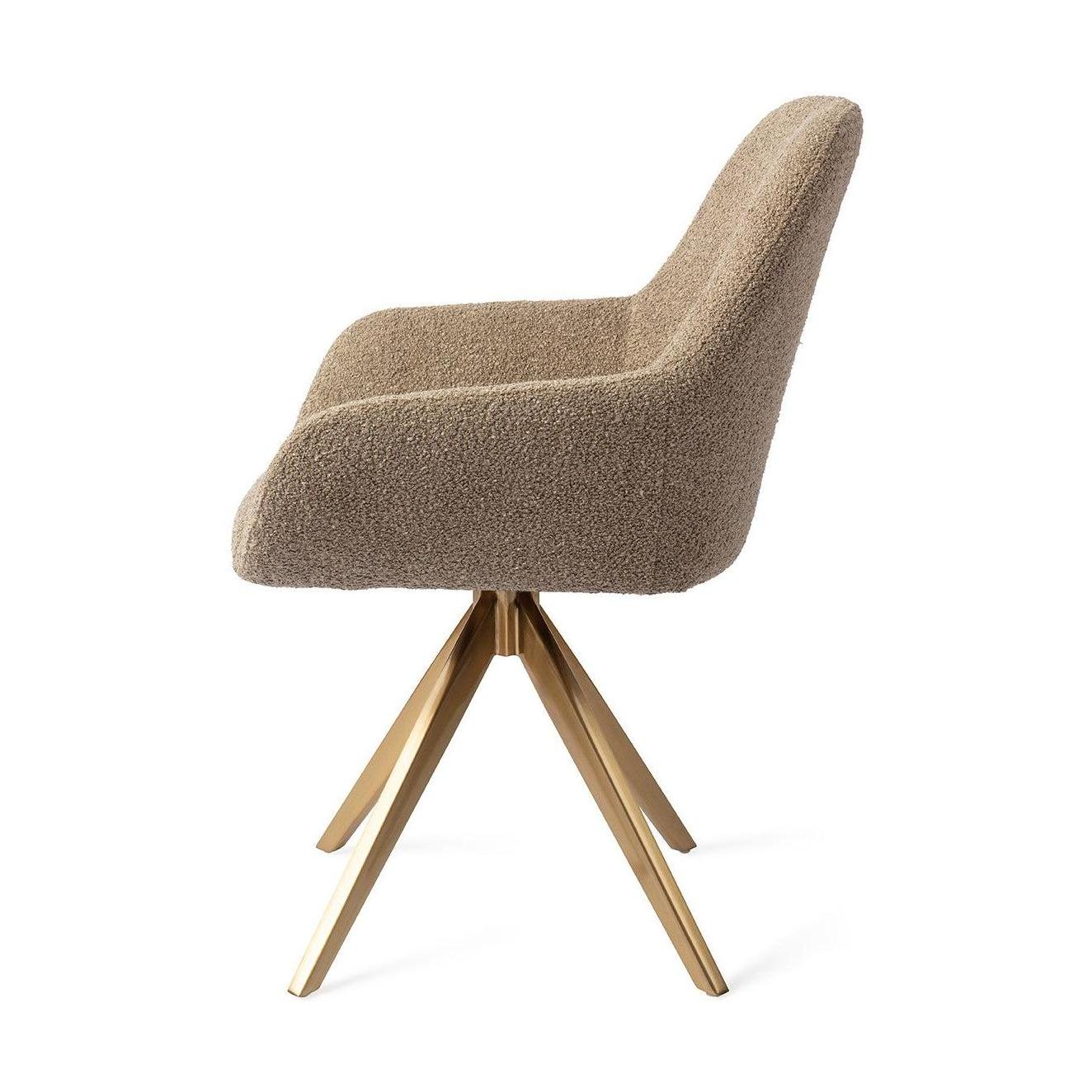 Jesper Home Kushi eetkamerstoel Moss Meadow turn gold