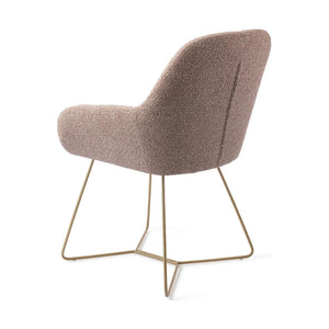 Jesper Home Kushi eetkamerstoel Stone Haze beehive gold