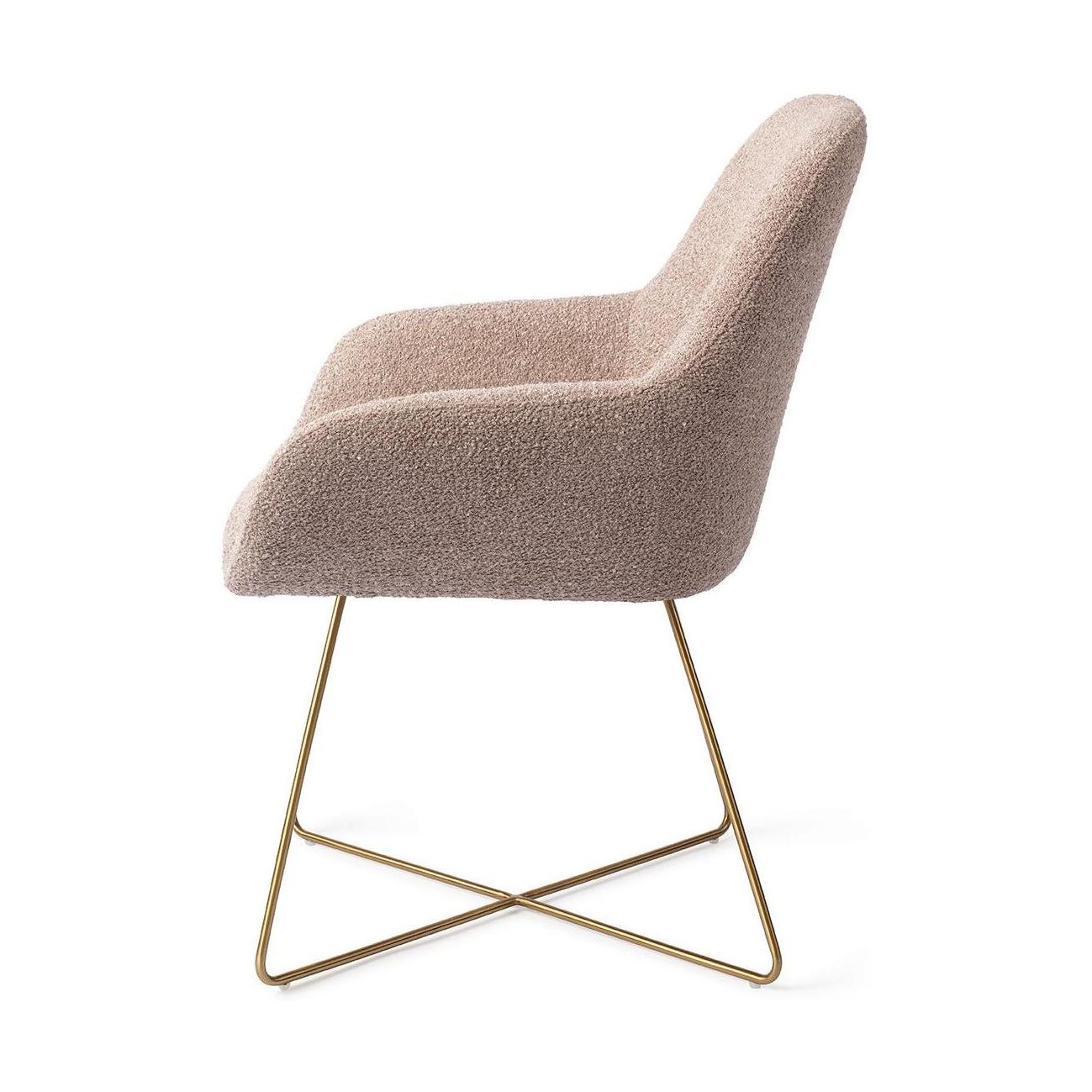 Jesper Home Kushi eetkamerstoel Stone Haze cross gold