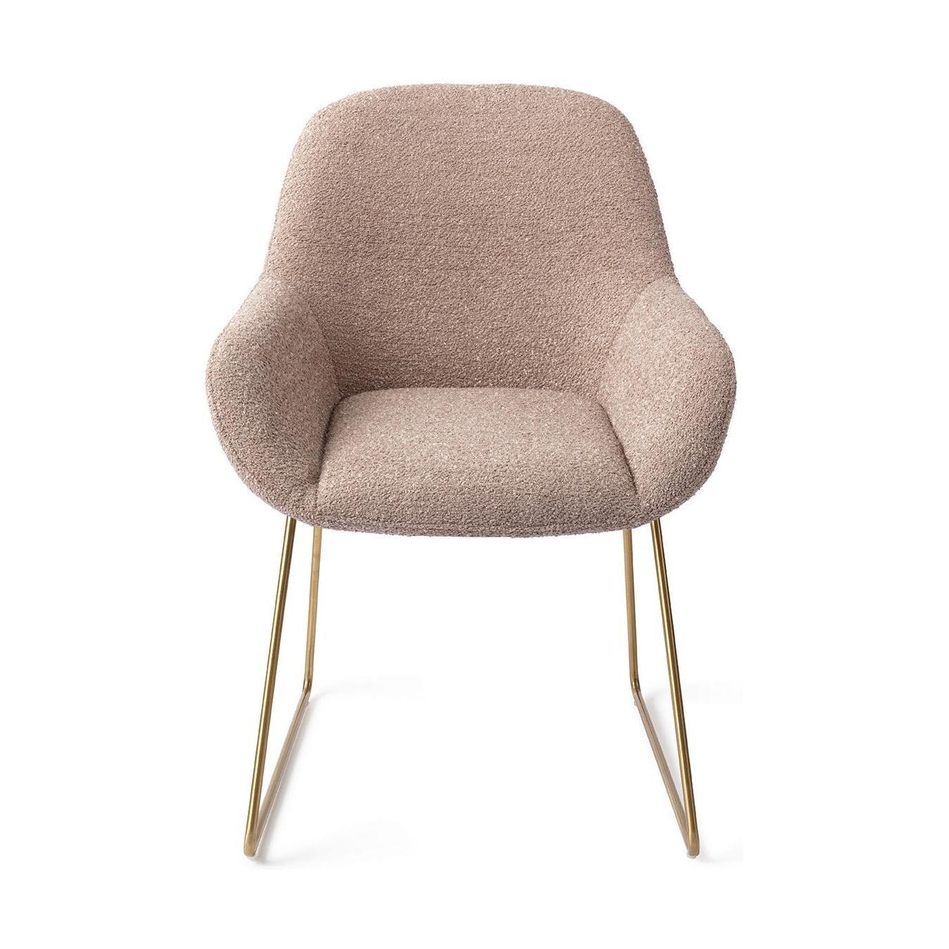 Jesper Home Kushi eetkamerstoel Stone Haze slide gold