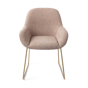 Jesper Home Kushi eetkamerstoel Stone Haze slide gold