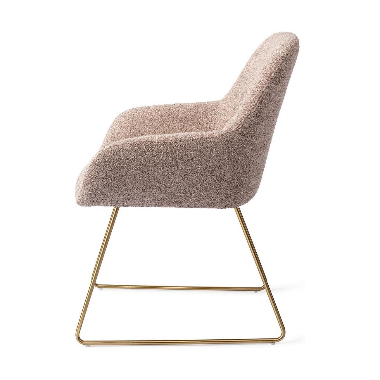 Jesper Home Kushi eetkamerstoel Stone Haze slide gold