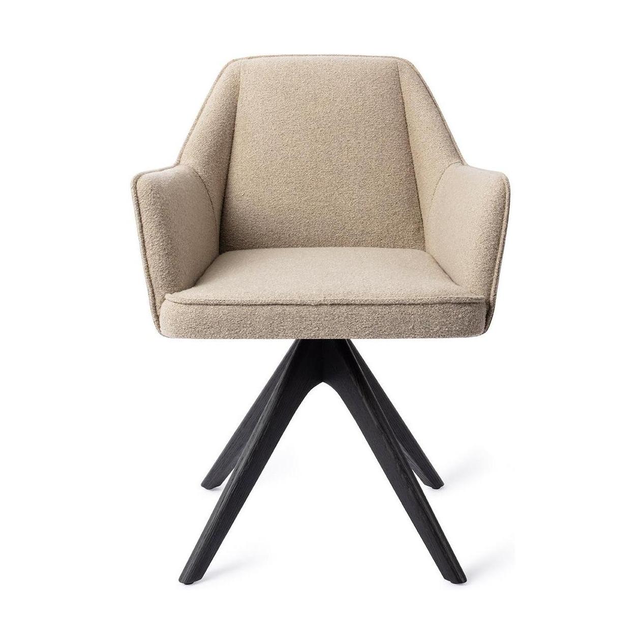 Jesper Home Tome eetkamerstoel Great Greige revolve oak black