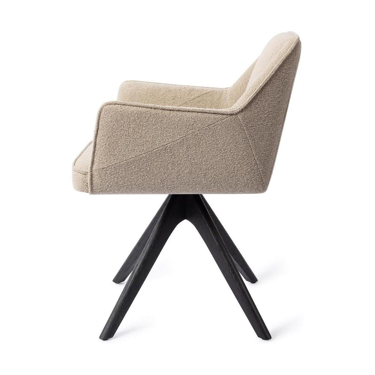 Jesper Home Tome eetkamerstoel Great Greige revolve oak black