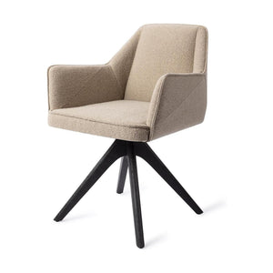 Jesper Home Tome eetkamerstoel Great Greige revolve oak black