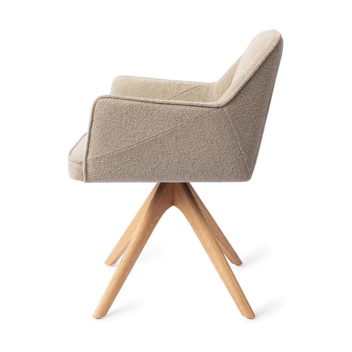 Jesper Home Tome eetkamerstoel Great Greige revolve oak natural