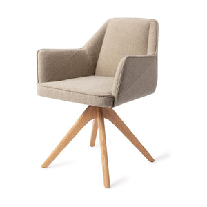 Jesper Home Tome eetkamerstoel Great Greige revolve oak natural