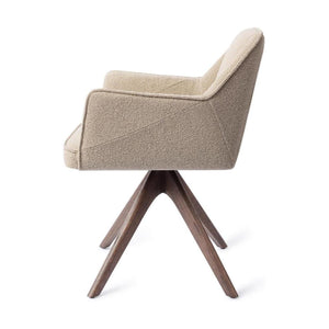 Jesper Home Tome eetkamerstoel Great Greige revolve oak walnut