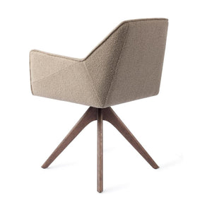 Jesper Home Tome eetkamerstoel Great Greige revolve oak walnut