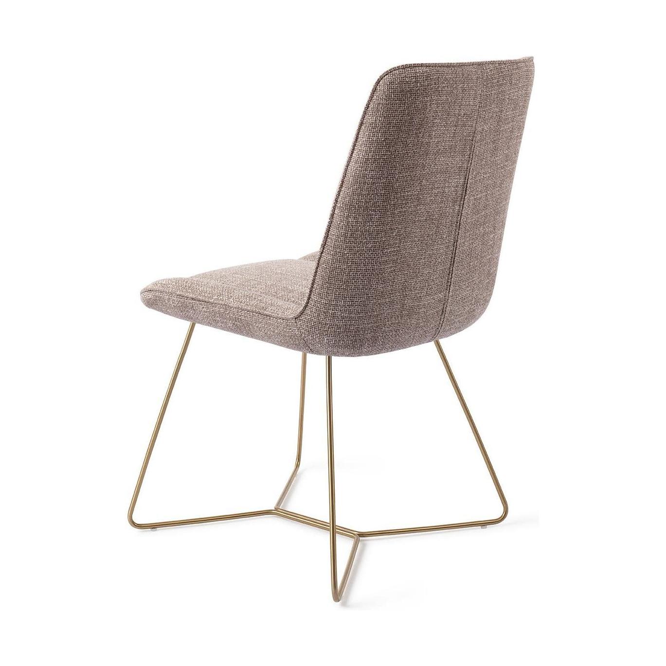Jesper Home Umedo eetkamerstoel Grainy Greige beehive gold