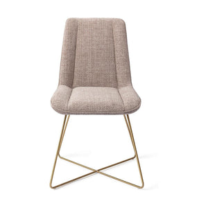Jesper Home Umedo eetkamerstoel Grainy Greige cross gold