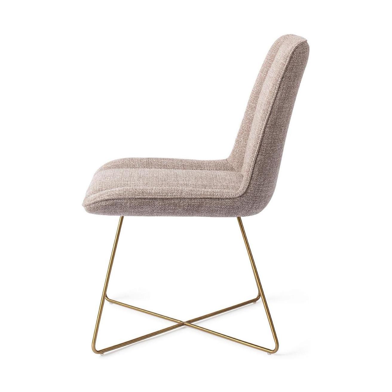 Jesper Home Umedo eetkamerstoel Grainy Greige cross gold