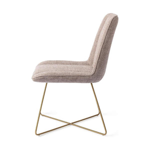Jesper Home Umedo eetkamerstoel Grainy Greige cross gold