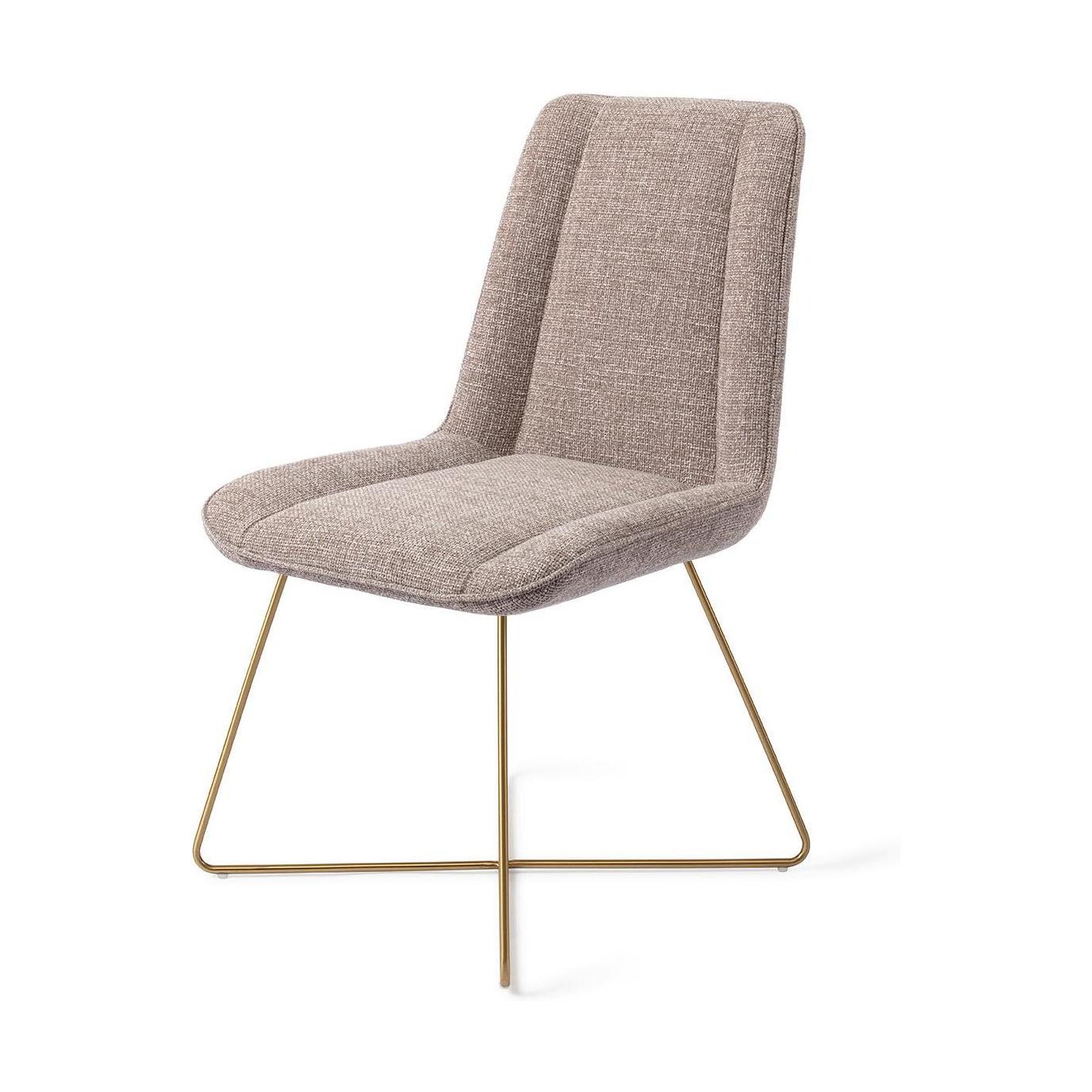 Jesper Home Umedo eetkamerstoel Grainy Greige cross gold