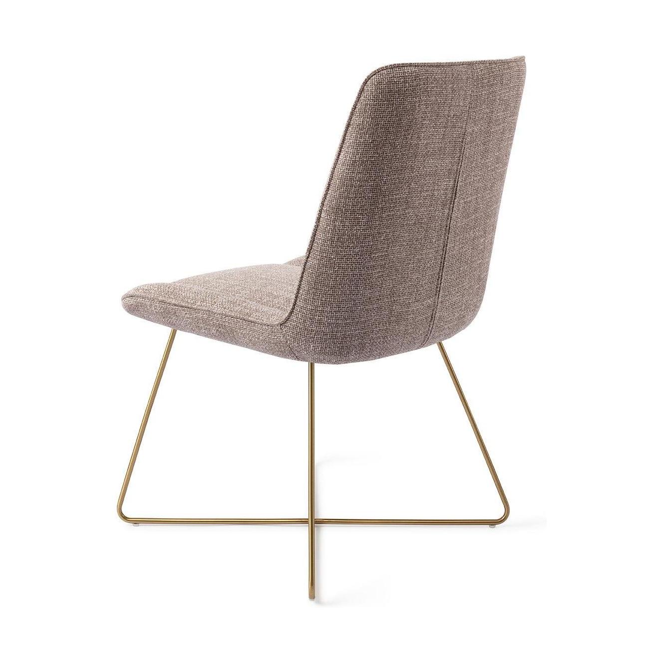 Jesper Home Umedo eetkamerstoel Grainy Greige cross gold