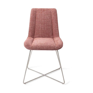 Jesper Home Umedo eetkamerstoel Scarlet Grain cross steel