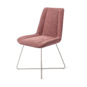 Jesper Home Umedo eetkamerstoel Scarlet Grain cross steel