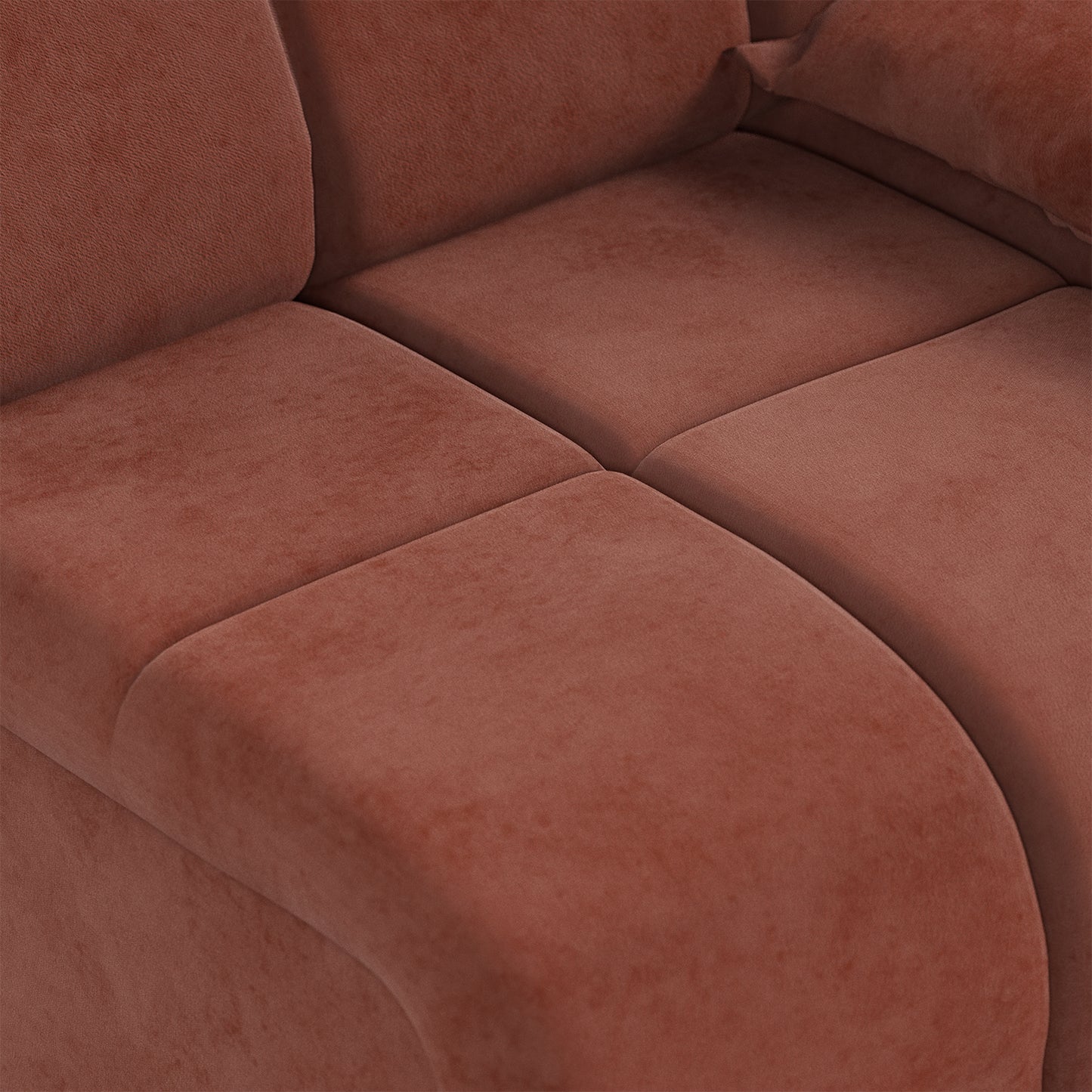 HKliving Wave bank right low arm Royal Velvet Magnolia