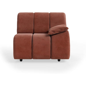HKliving Wave bank right low arm Royal Velvet Magnolia