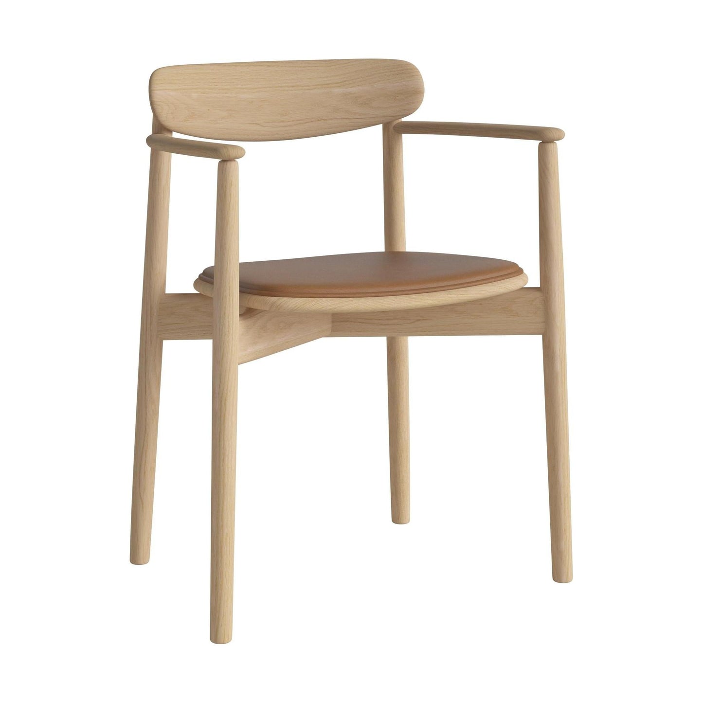 Bolia Merge eetkamerstoel met arm Sydney Cognac wit gepigmenteerd geolied eiken