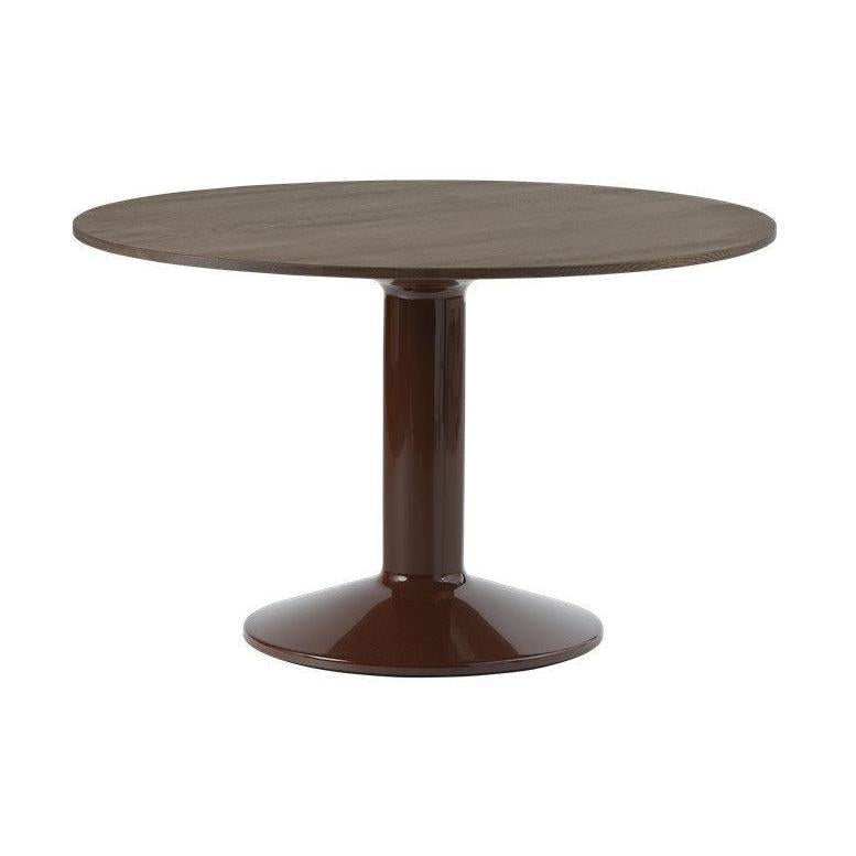 Muuto Midst eettafel rond Ø120 cm Dark Oiled Oak/Dark Red