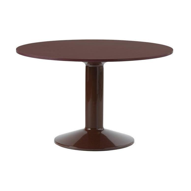 Muuto Midst eettafel rond Ø120 cm Dark Red Linoleum/Dark Red
