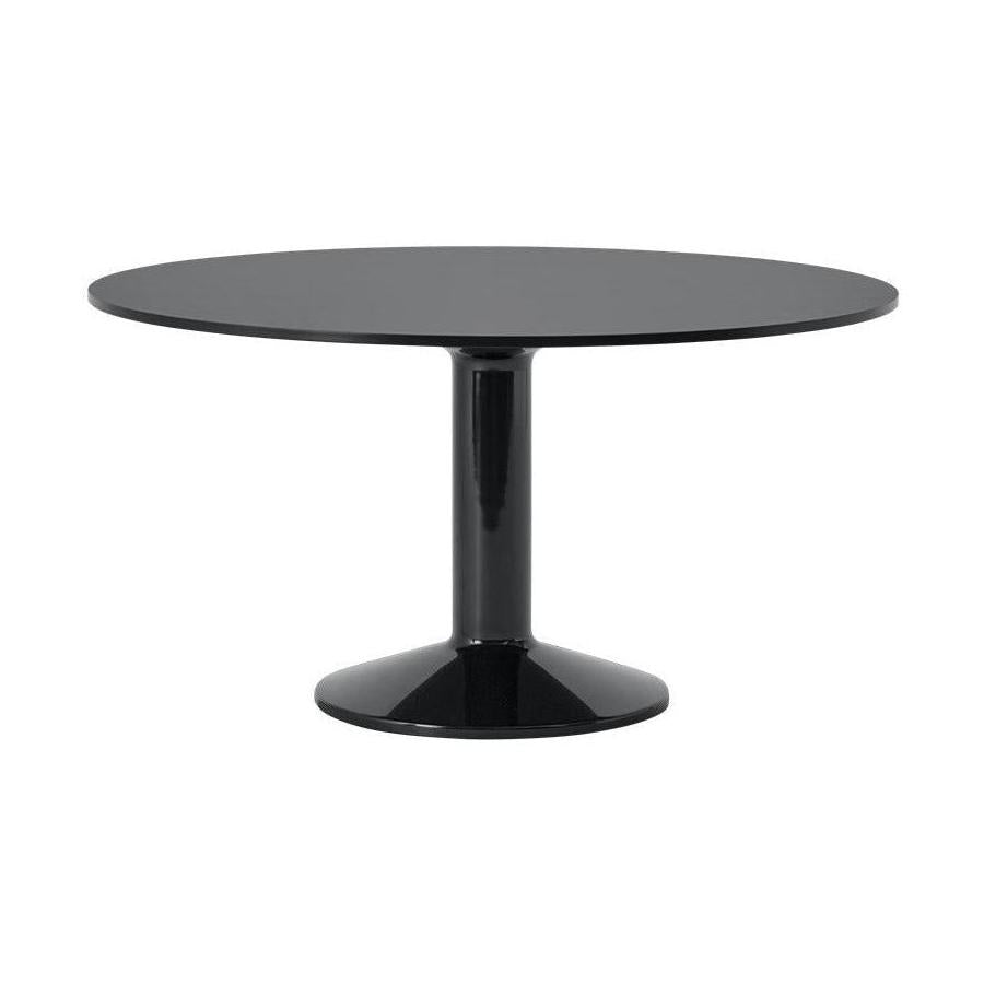 Muuto Midst eettafel rond Ø140 cm Black Linoleum/Black