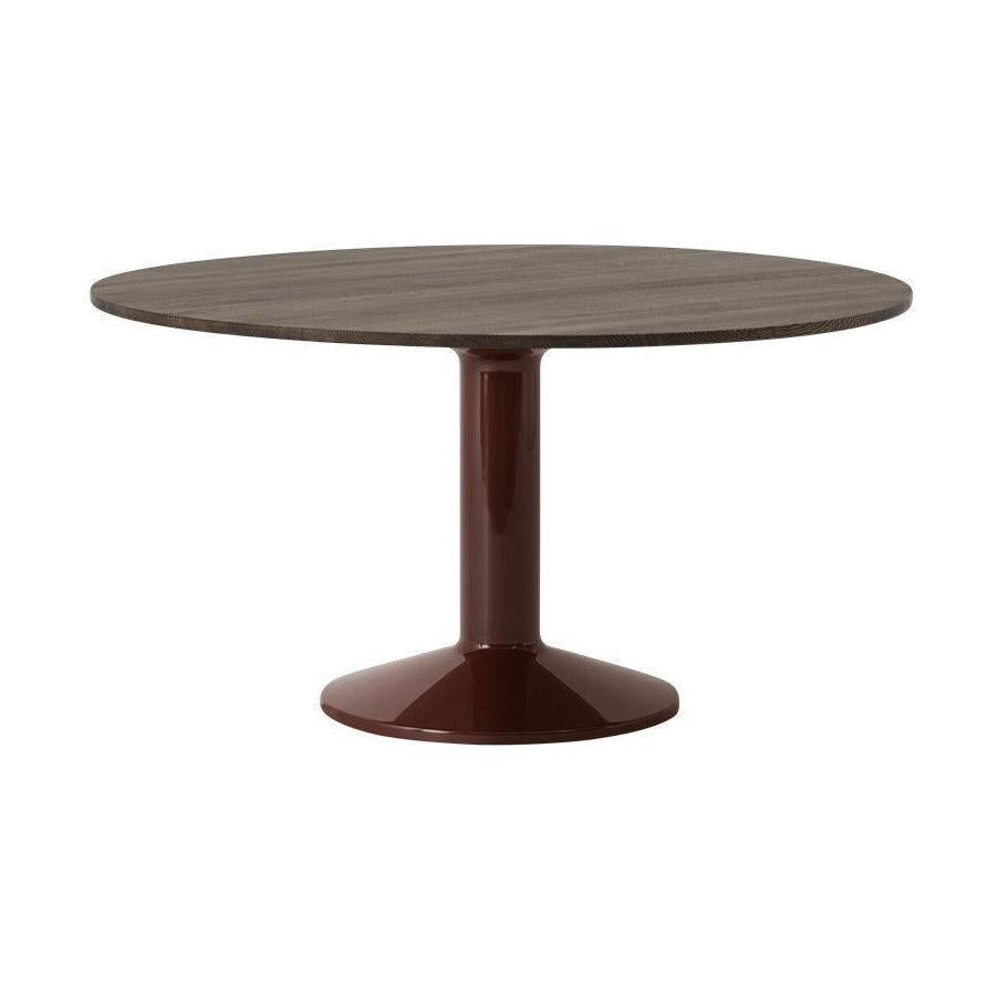 Muuto Midst eettafel rond Ø140 cm Dark Oiled Oak/Dark Red