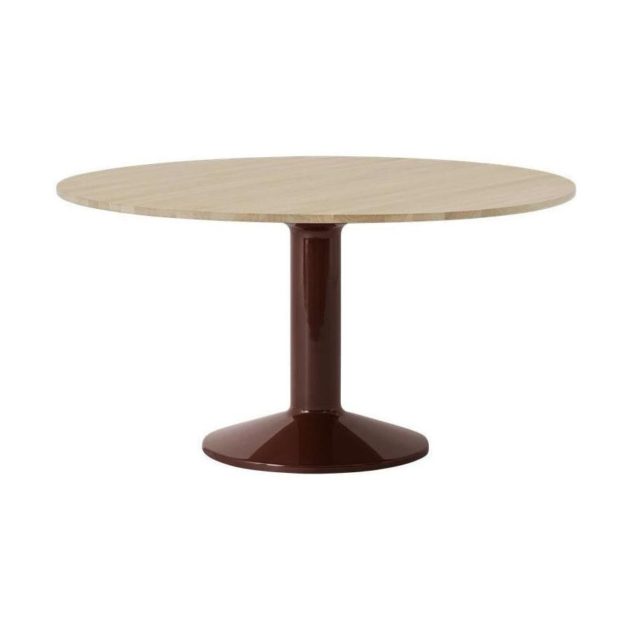 Muuto Midst eettafel rond Ø140 cm Oiled Oak/Dark Red