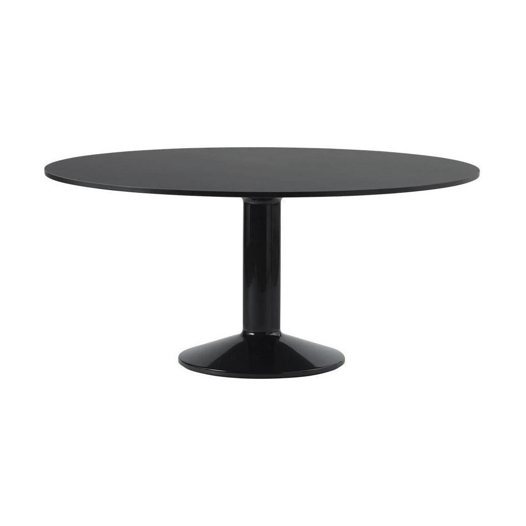 Muuto Midst eettafel rond Ø160 cm Black Linoleum/Black