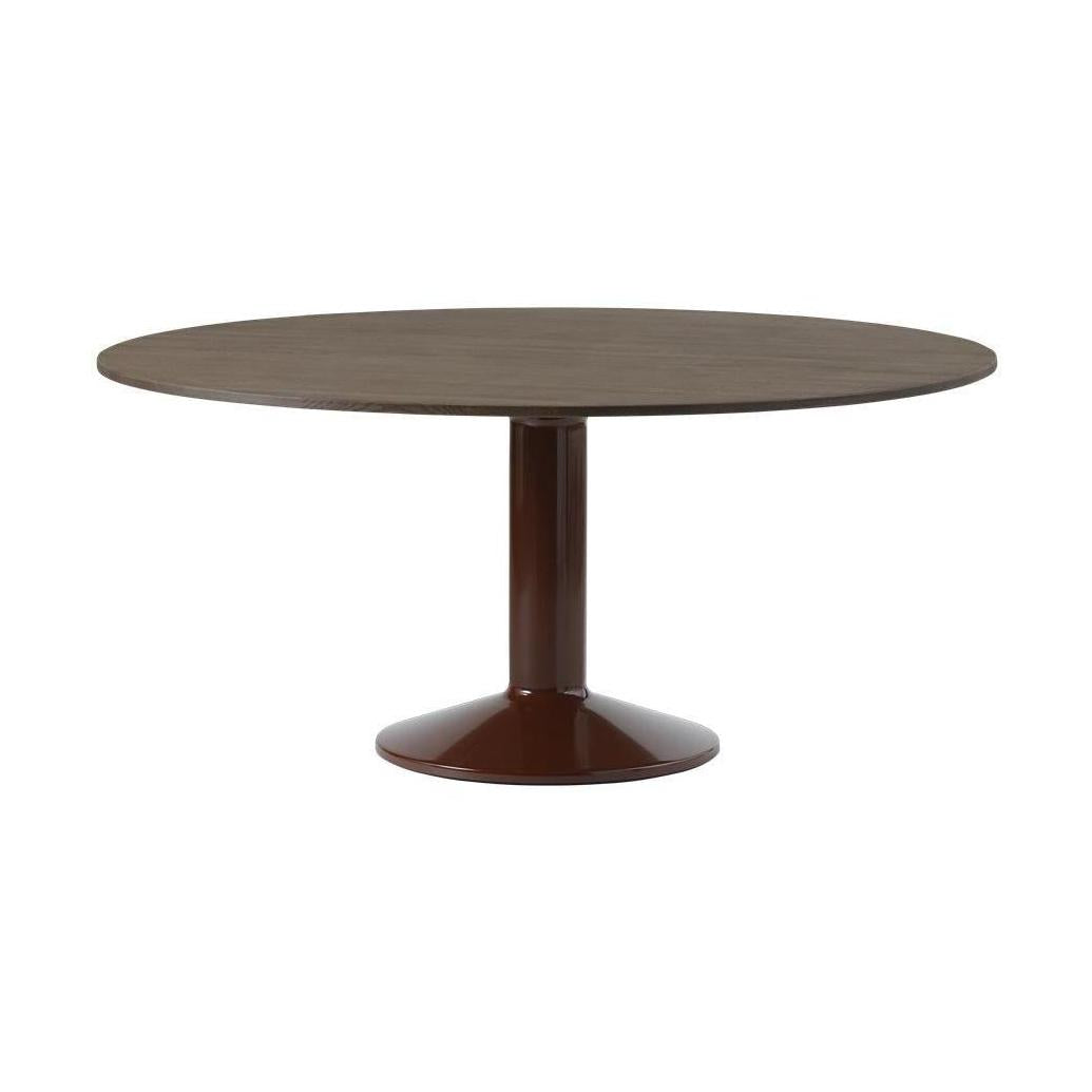 Muuto Midst eettafel rond Ø160 cm Oiled Oak/Dark Red