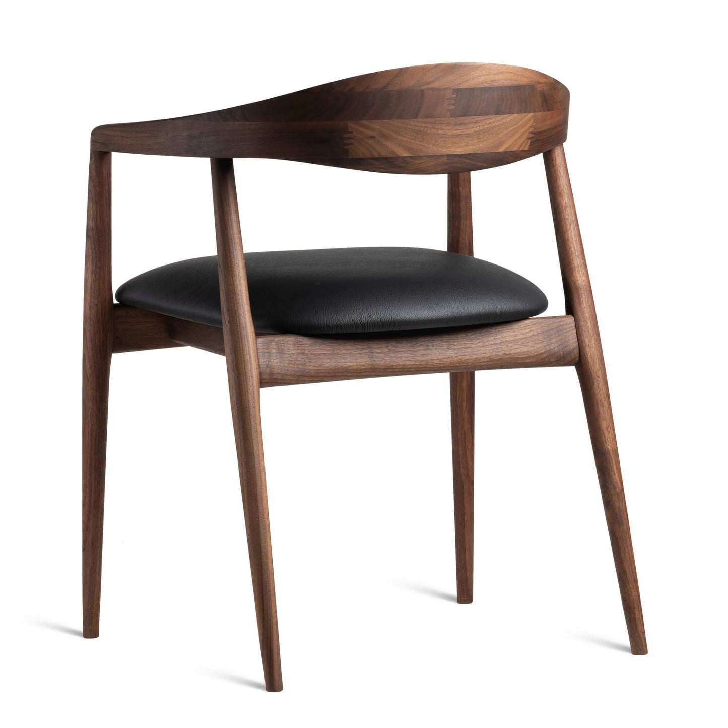 HelloChair HC307 Miru eetkamerstoel leer Onyx walnoot natural oil