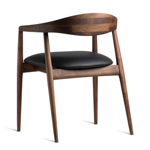 HelloChair HC307 Miru eetkamerstoel leer Onyx walnoot natural oil