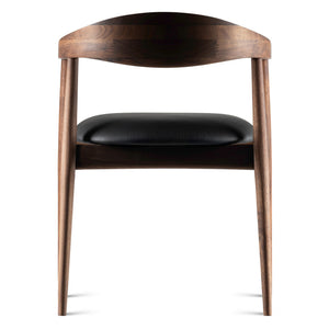 HelloChair HC307 Miru eetkamerstoel leer Onyx walnoot natural oil